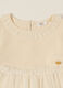 Beige dress for girls in stretch cotton_2