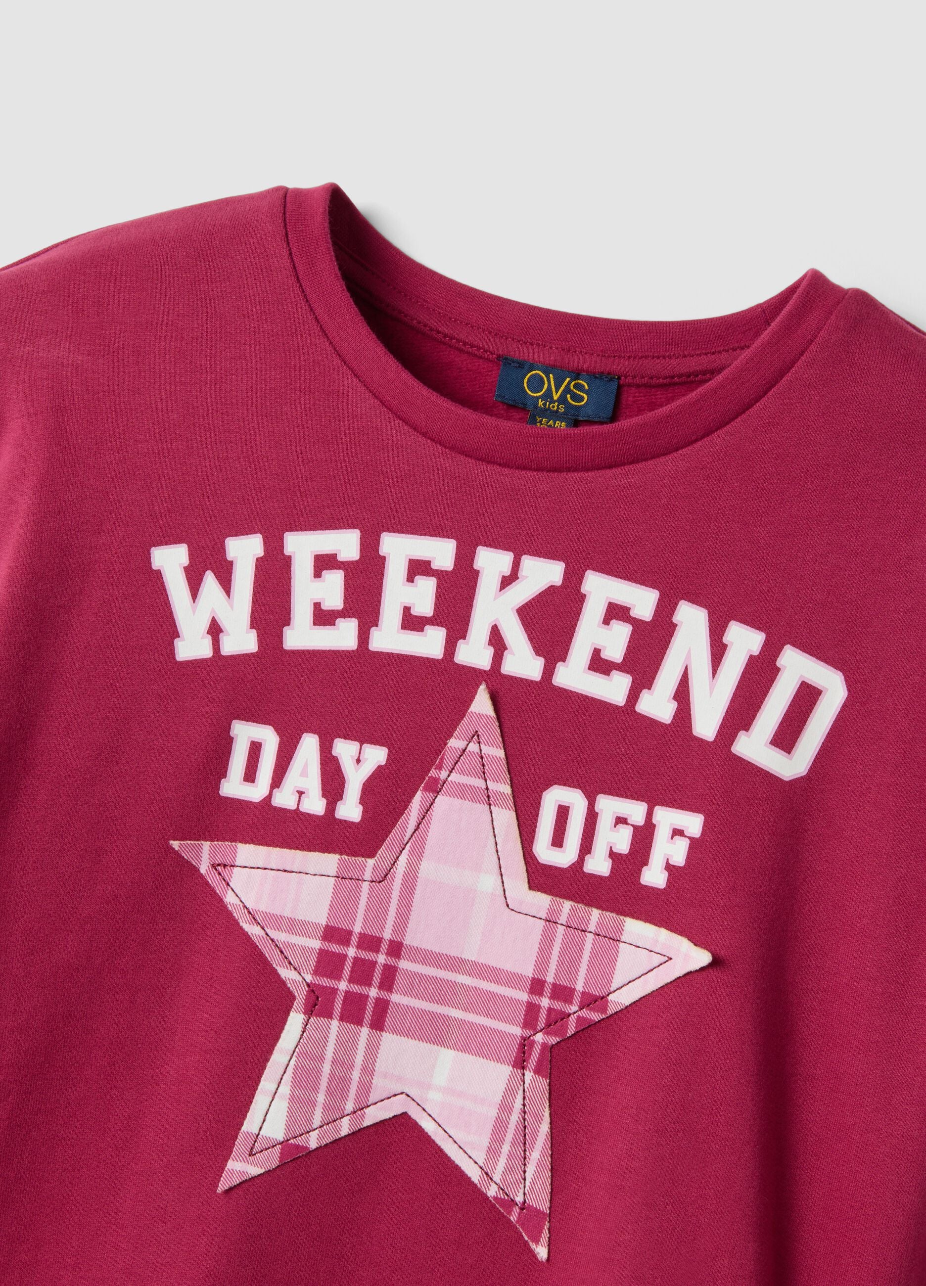 Purple crew-neck pyjamas in pure organic cotton