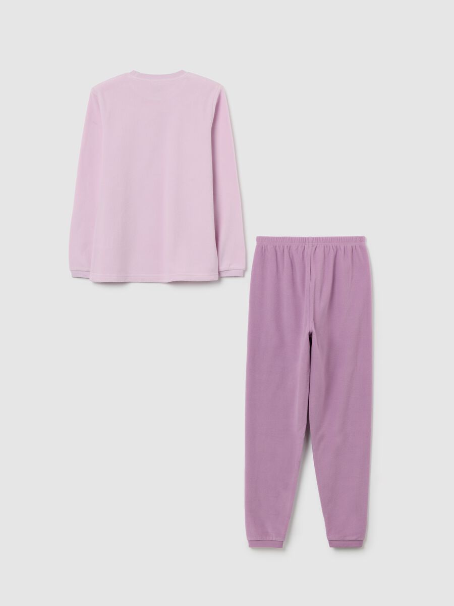 Pink fleece pyjamas for girls_1