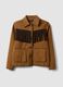 Brown pure cotton fringed shacket, regular fit_4