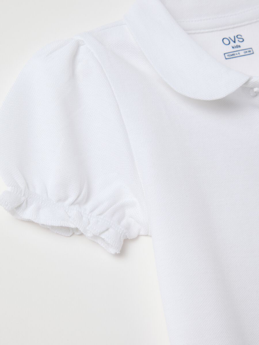 White pure cotton polo with decorative star_3