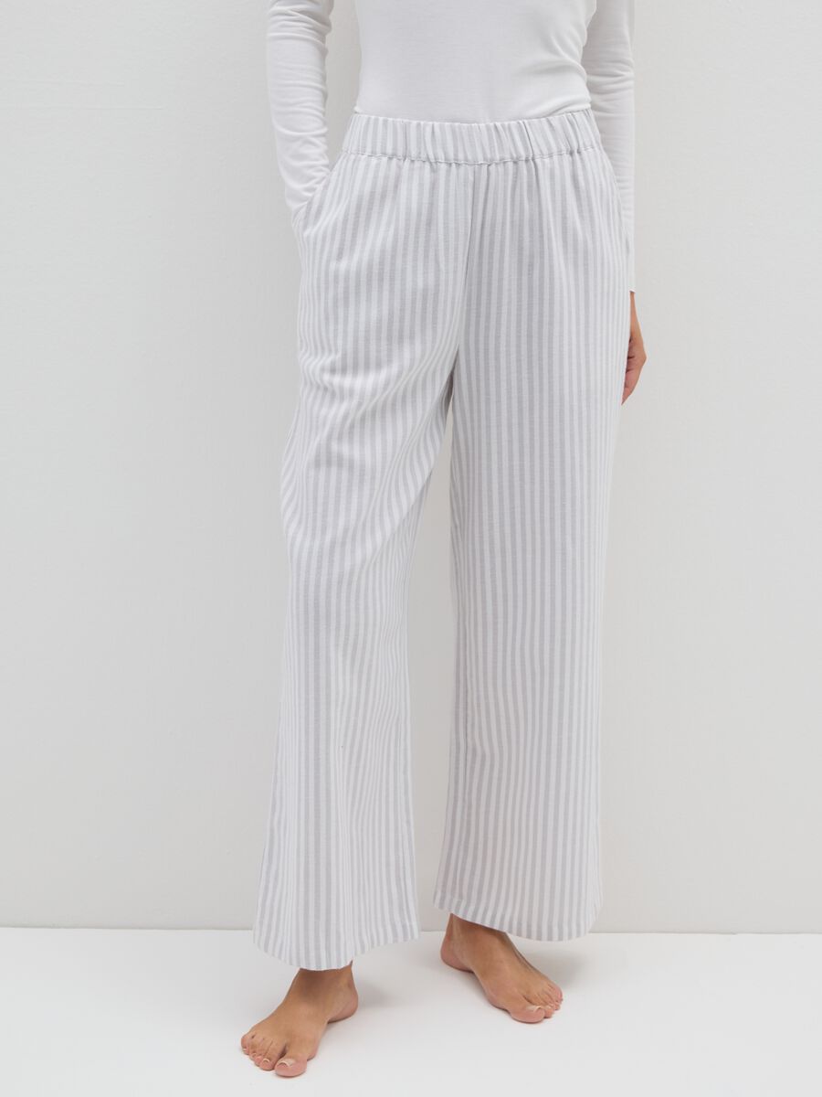 Pantaloni in puro cotone grigi regular fit_1