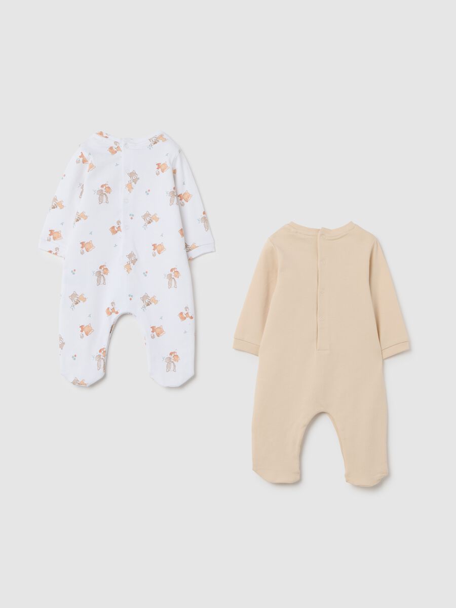 Tutina beige in cotone per neonato_1