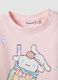 T-shirt in cotone elasticizzato rosa da bambina regular fit con stampa_2