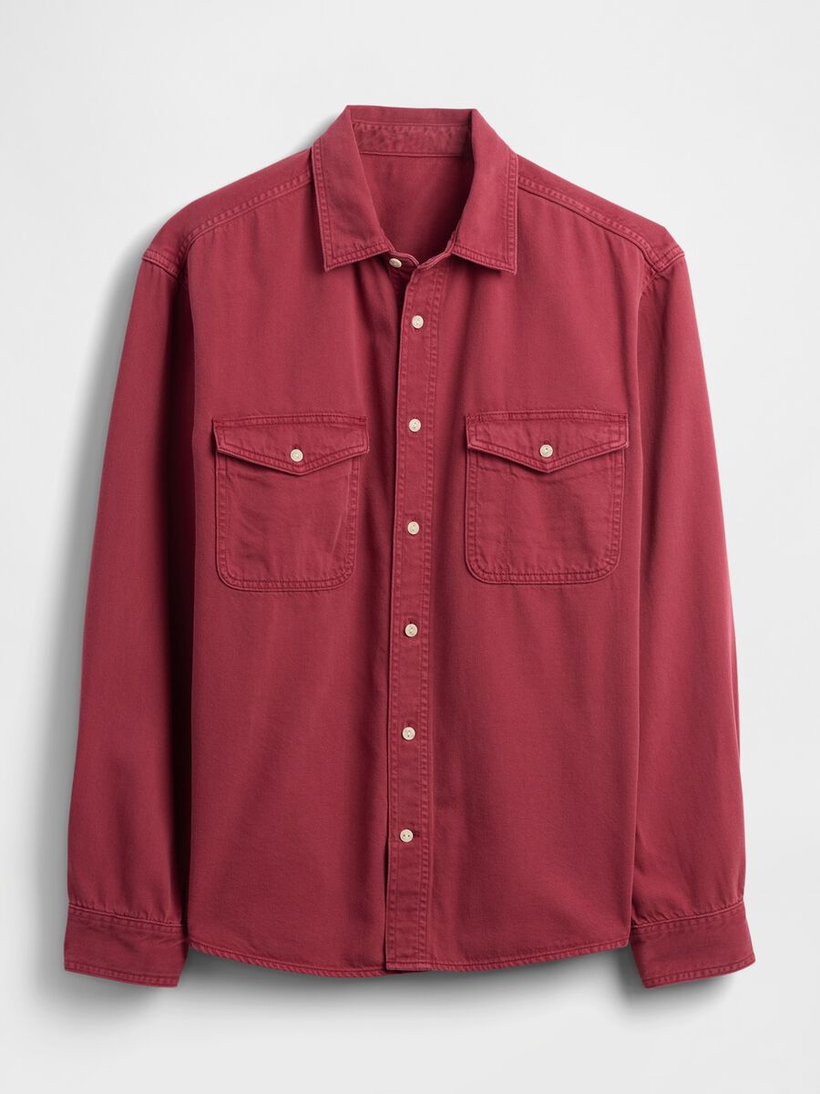 Red Shirt in Cotton and Lyocell_3