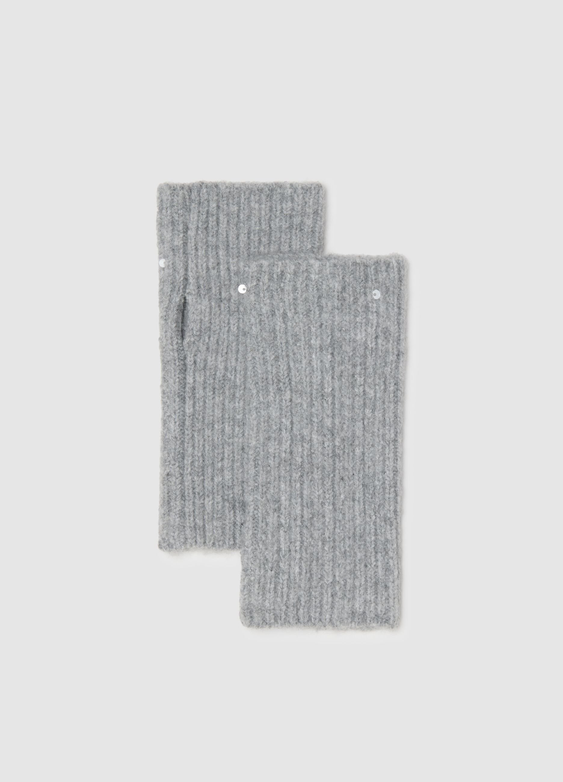 Grey Wrist Warmers with Sequins