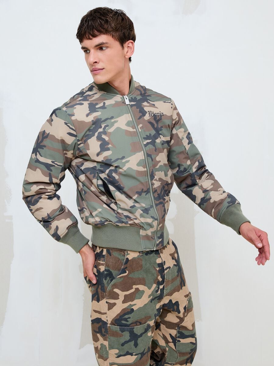 Nylon Bomber Jacket Camo_1