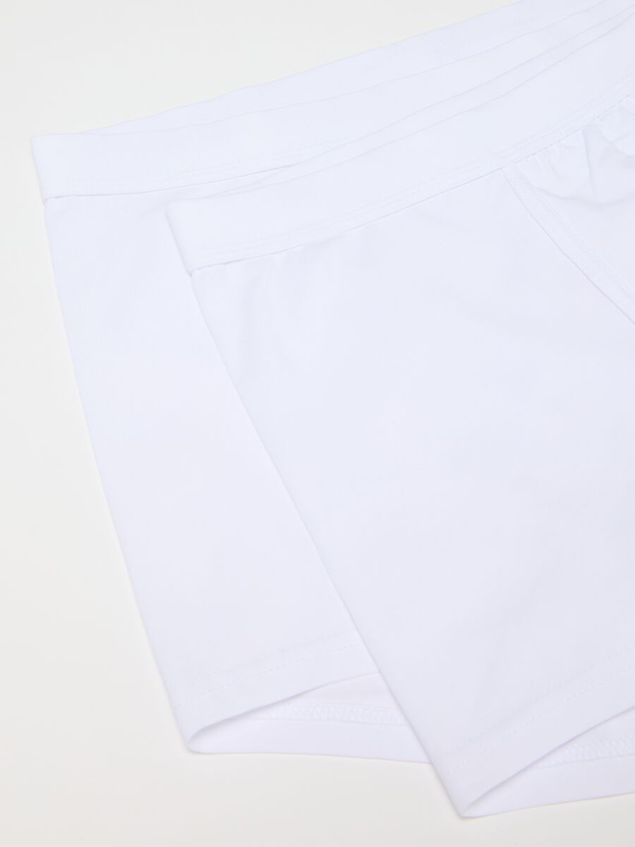 Bipack di boxer in cotone elasticizzato bianchi_1