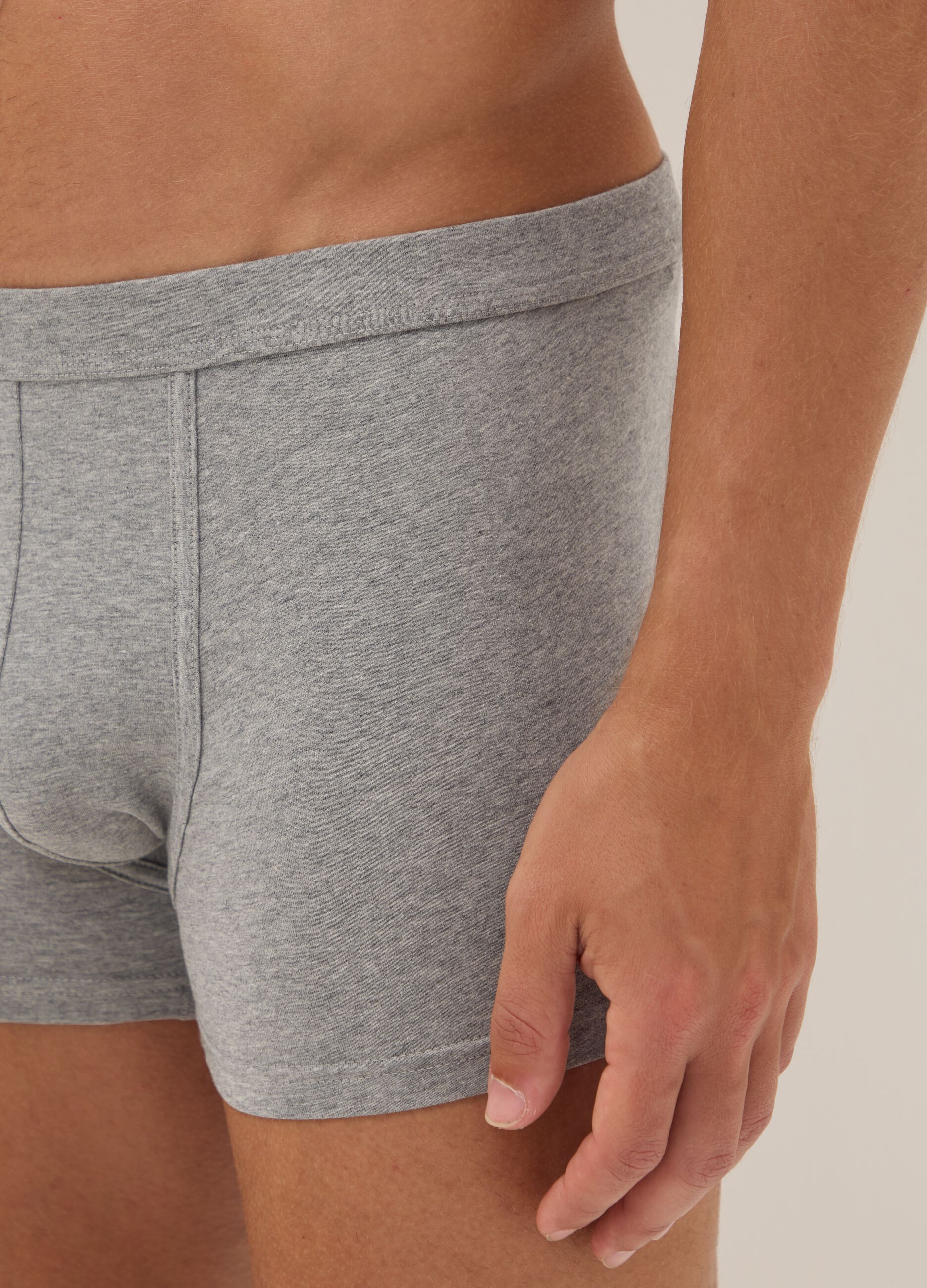 2-pack of grey stretch Supima cotton boxer shorts