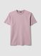 Purple mercerised pure cotton crew-neck T-shirt, regular fit_0