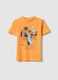 Kids' oversized orange pure cotton T-shirt with print_0