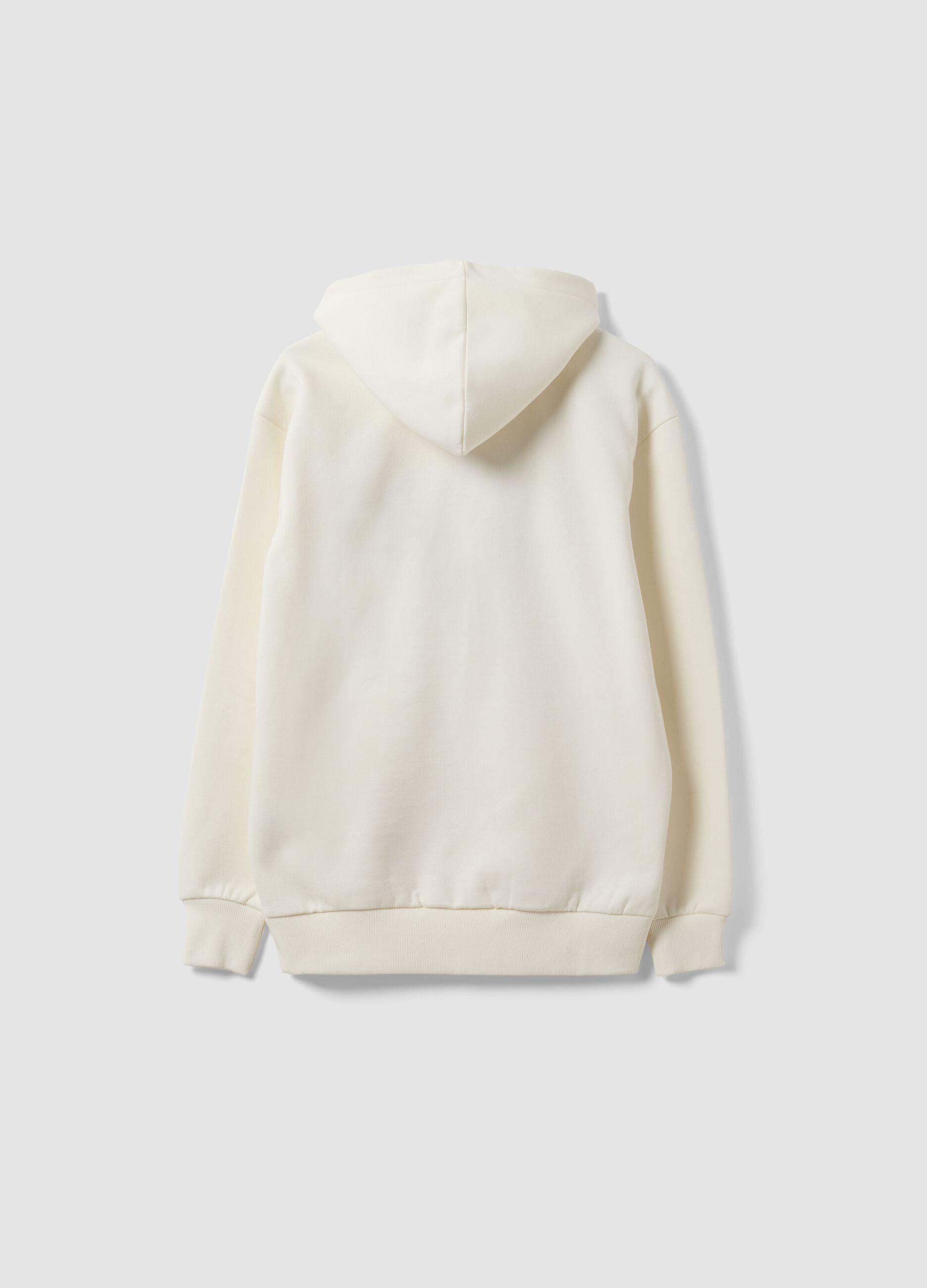 White cotton-blend hoodie with Chicago Bulls logo