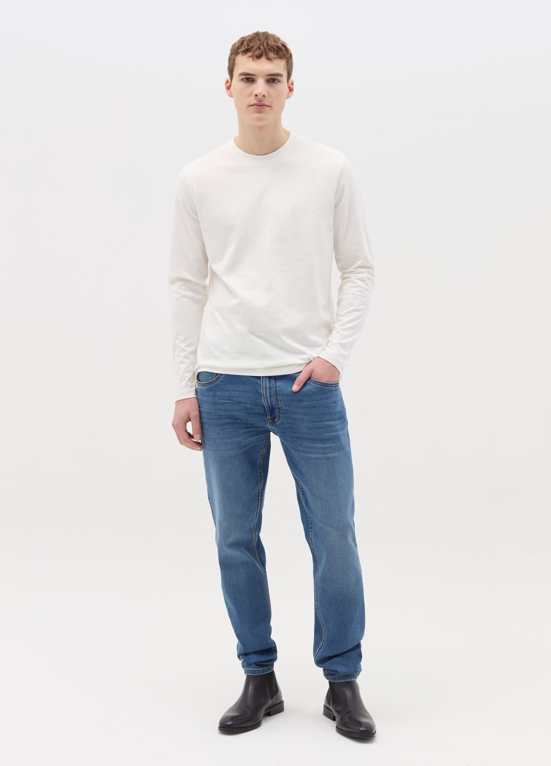 Long-sleeved T-shirt in cotton