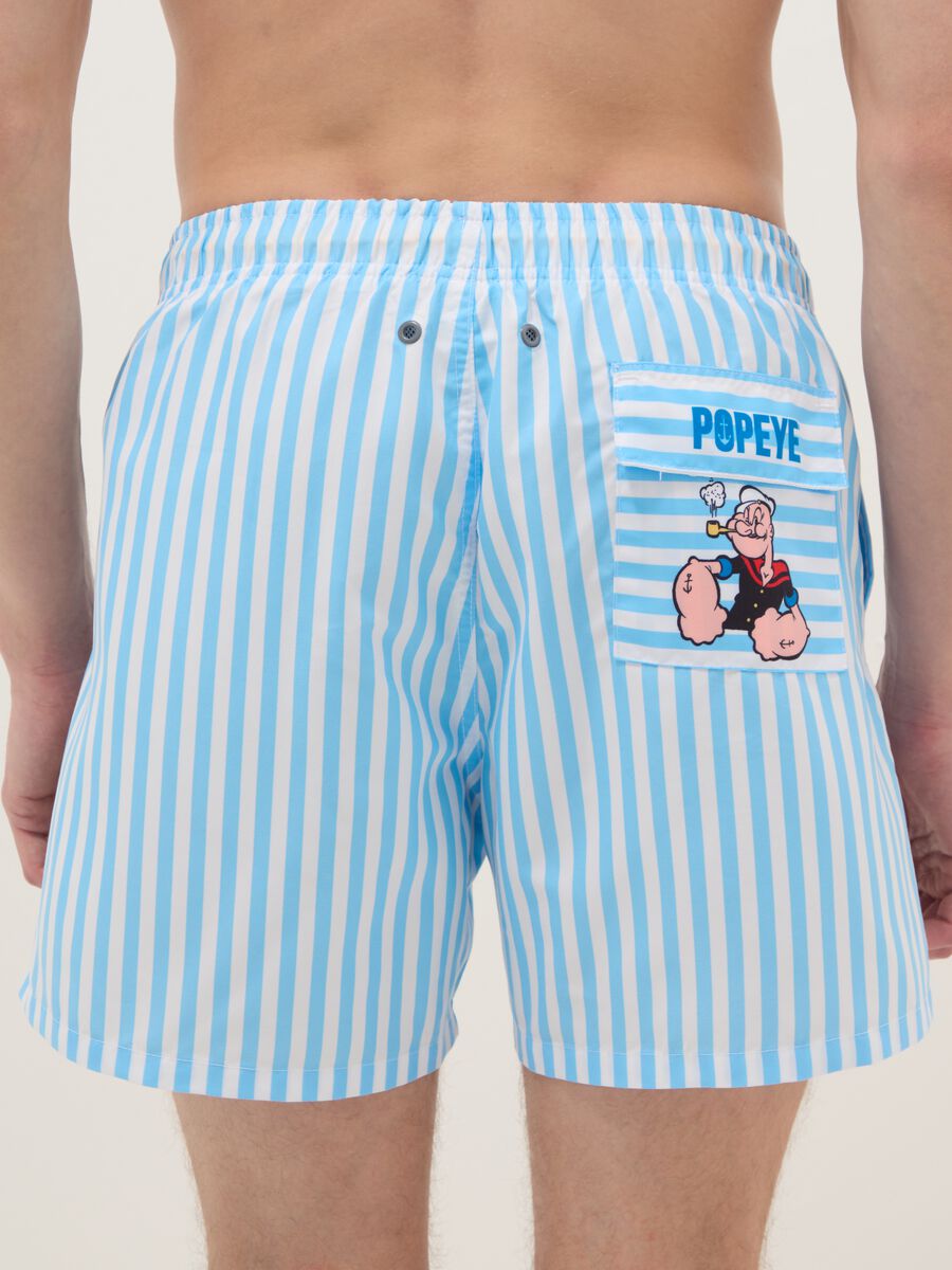 Multicolour striped swim shorts with Popeye print_2