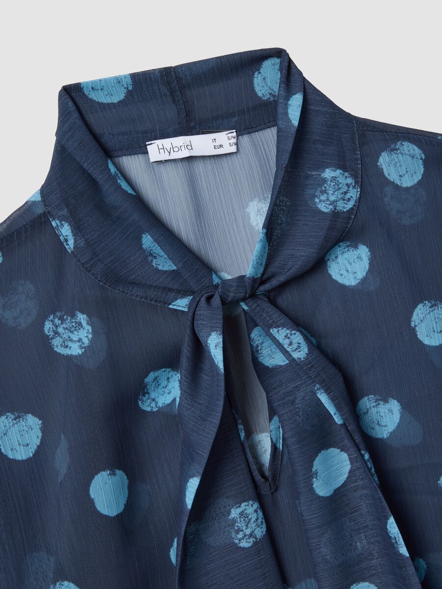 Blusa con maniche lunghe multicolor a pois regular fit_1