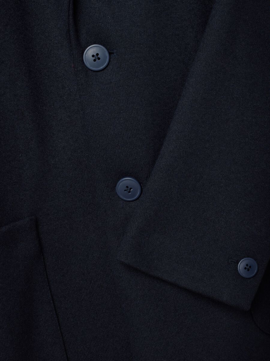 Cappotto blu in misto lana con rever classico regular fit_2