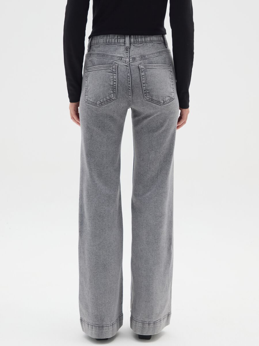 Grey Cotton Blend Bootcut Jeans_2