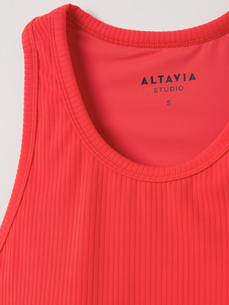 ALTAVIA STUDIO crop tank top in ribbed technical fabric_5