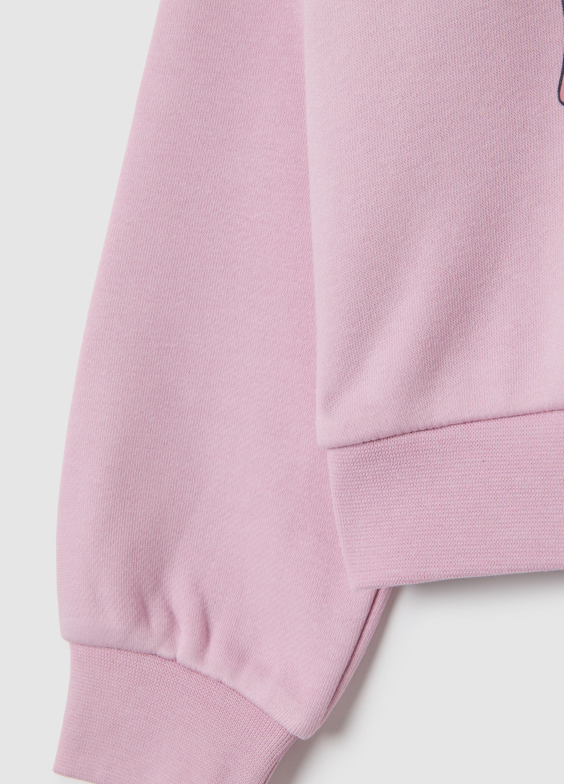 Felpa da bambina in cotone rosa regular fit