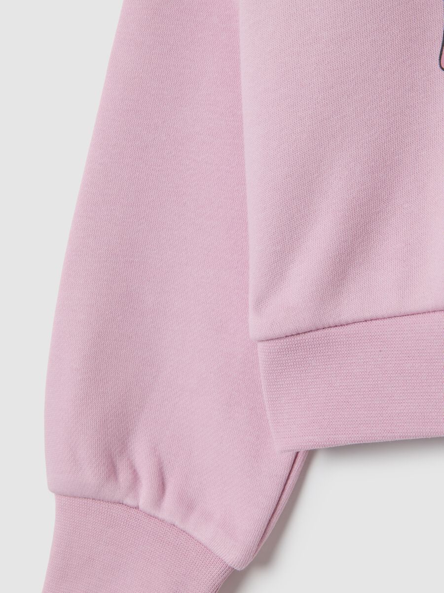 Felpa da bambina in cotone rosa regular fit_3