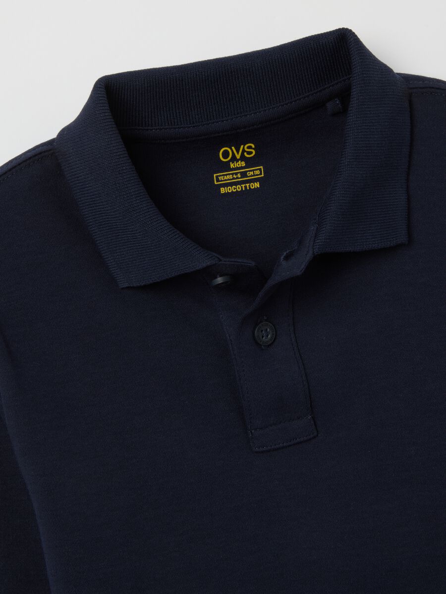 Child's Polo in Pure Blue Cotton Regular Fit_2