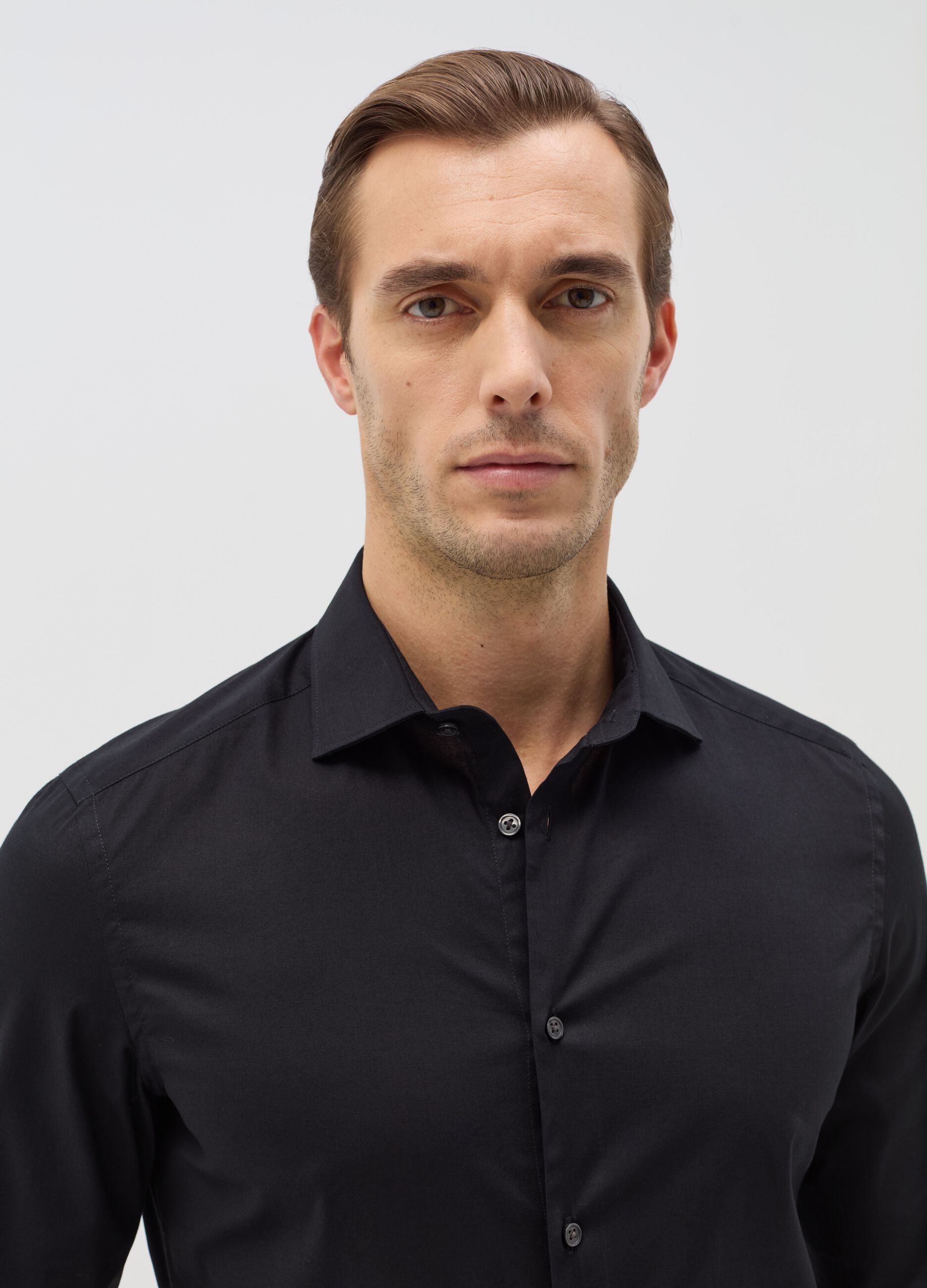 Camicia slim fit in cotone stretch