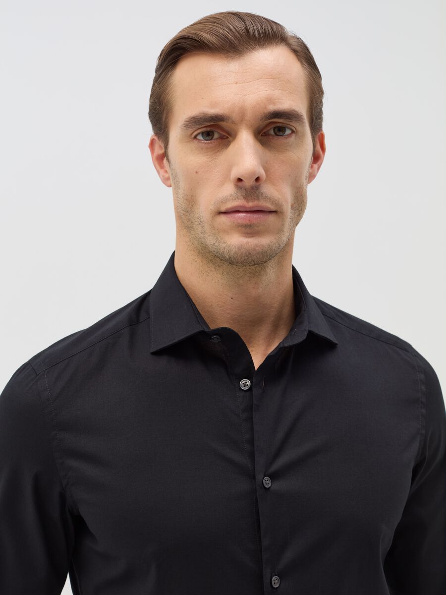 Slim fit, stretch cotton shirt_1