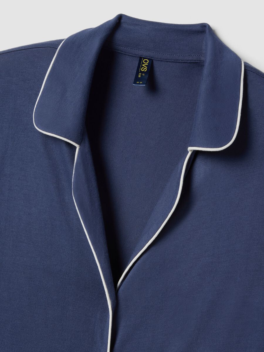 Pure blue viscose nightdress with buttons_5