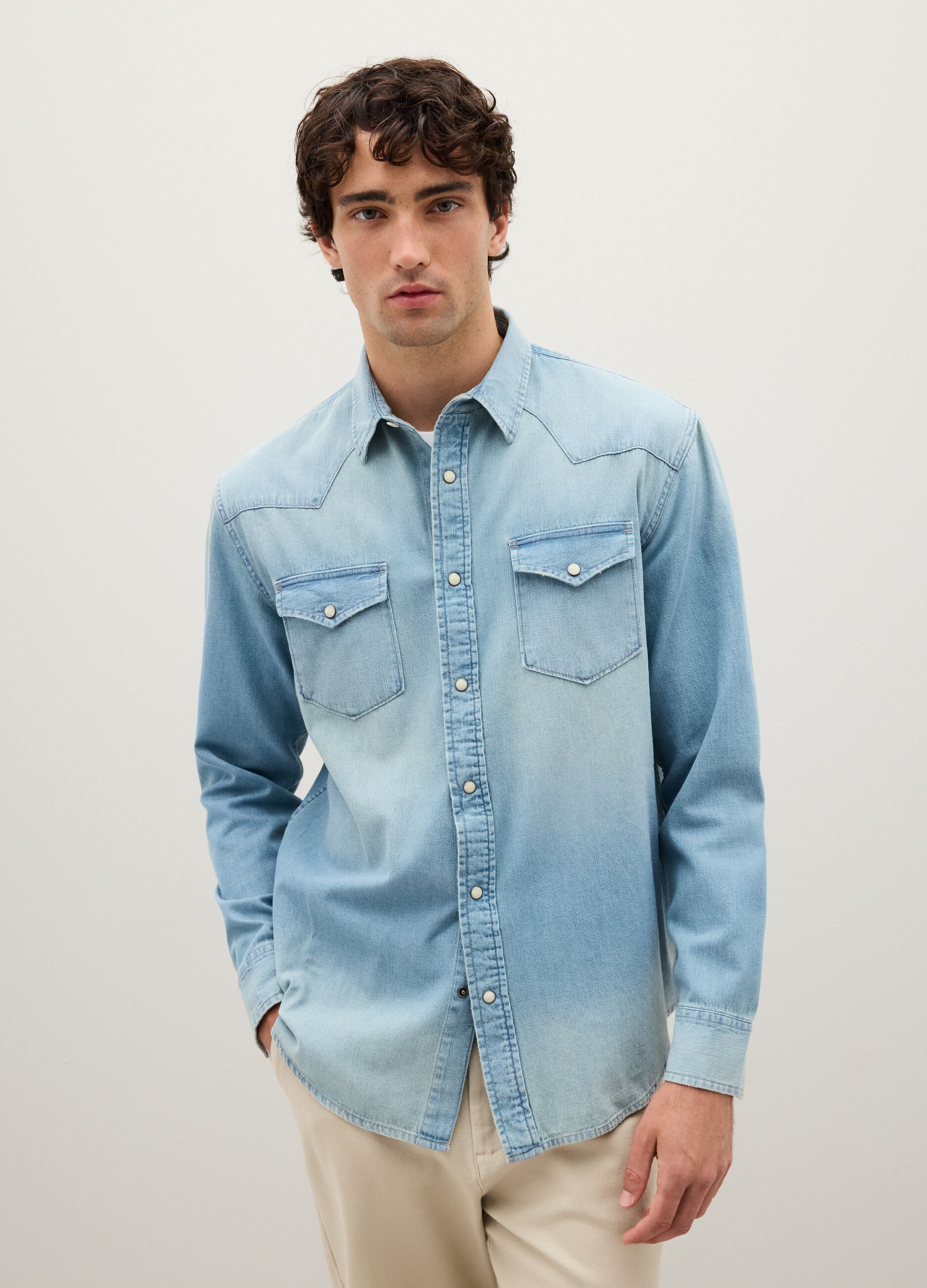 Sky Blue Pure Cotton Shirt Regular Fit