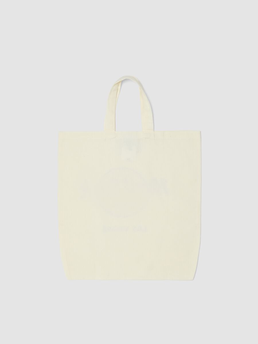White pure cotton shopper bag with Hard Rock Cafe logo_1
