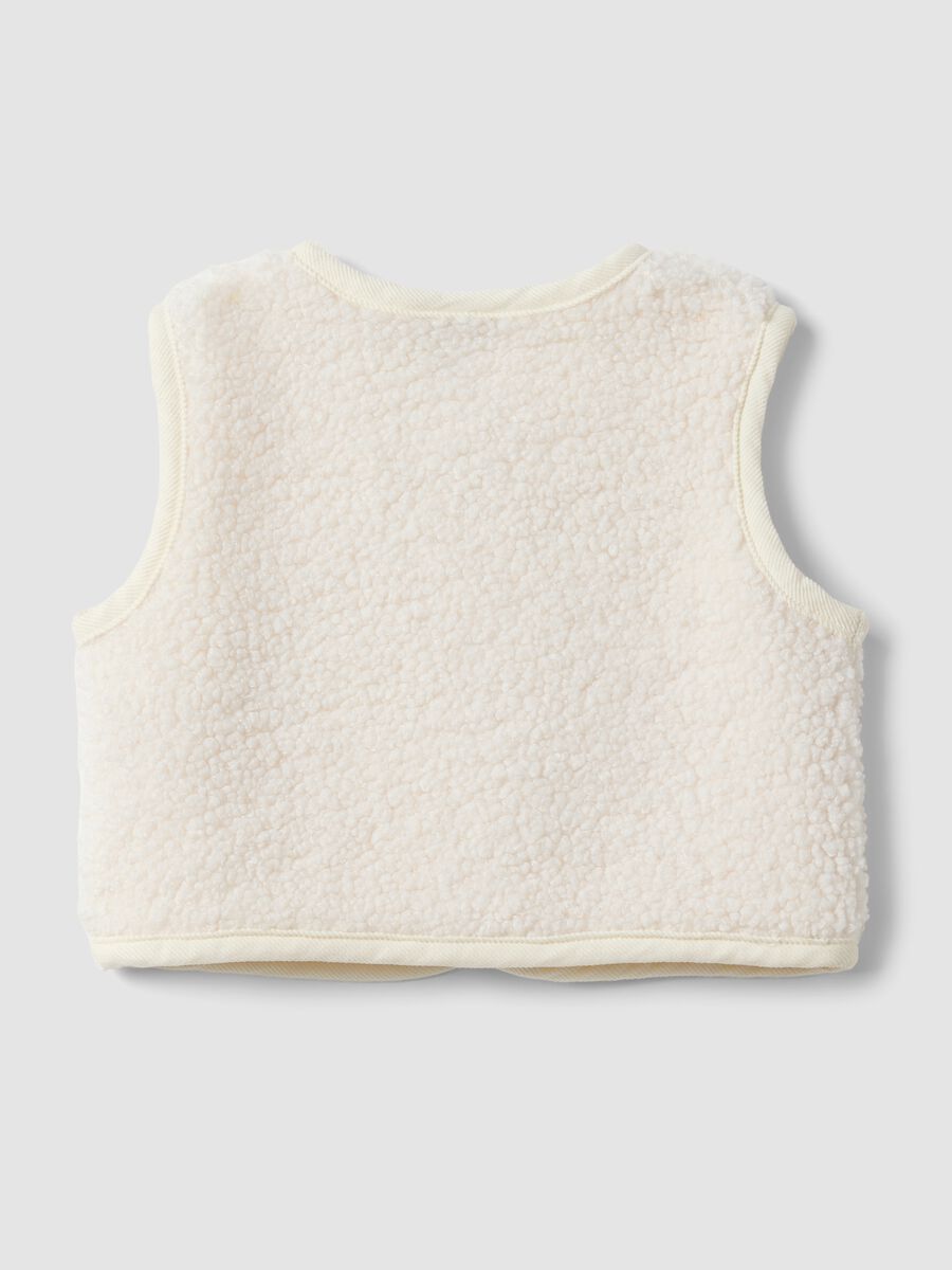 White teddy-effect gilet, regular fit_1