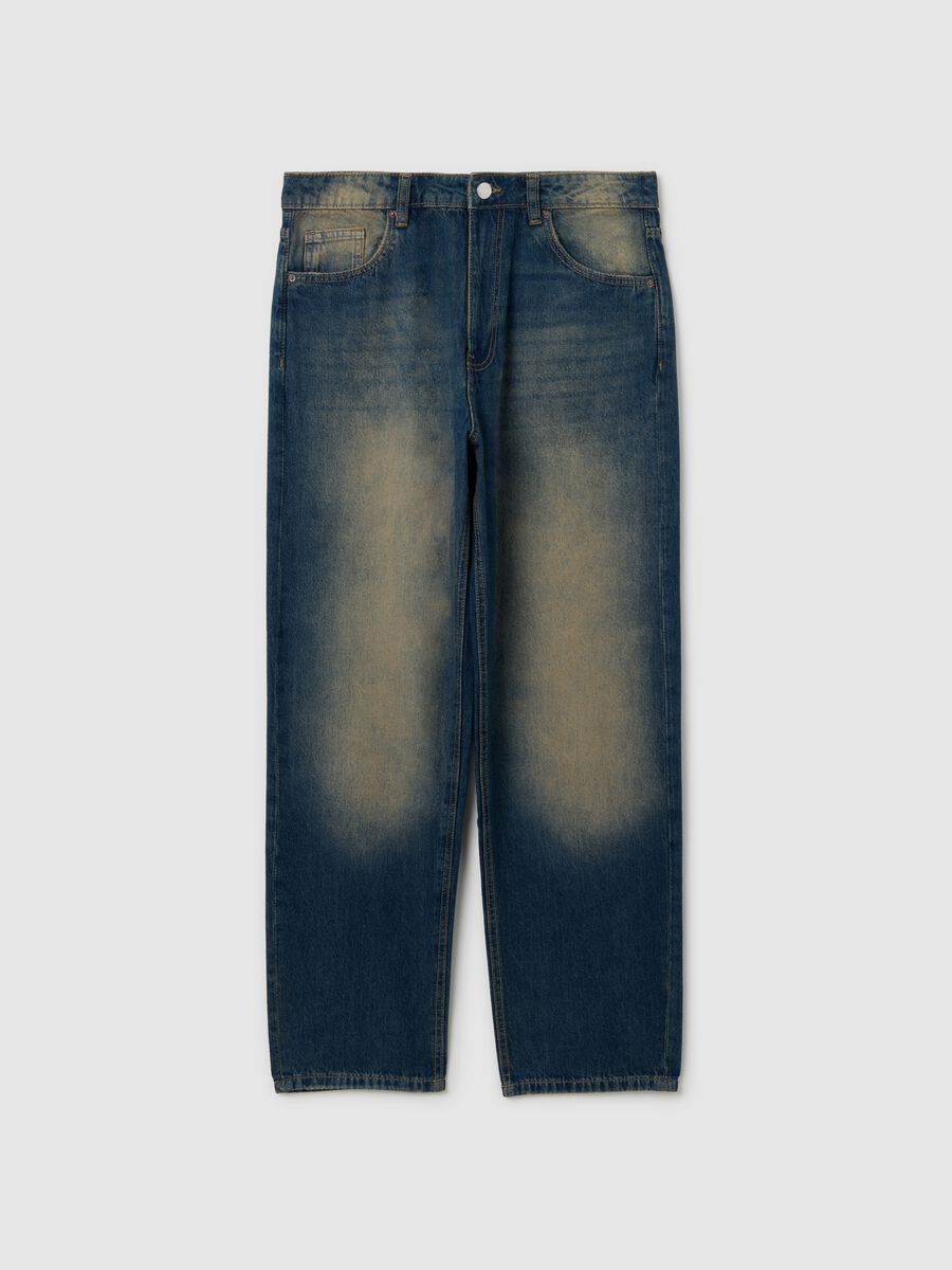 Jeans baggy blu in cotone_4