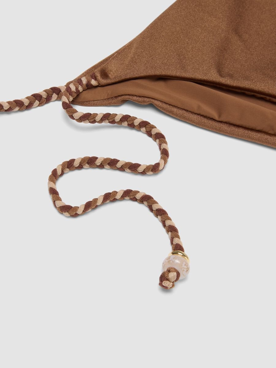 Brown bikini briefs in stretch fabric with tie sides_5