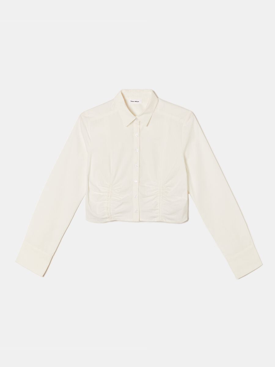 Cropped shirt with gathering_0