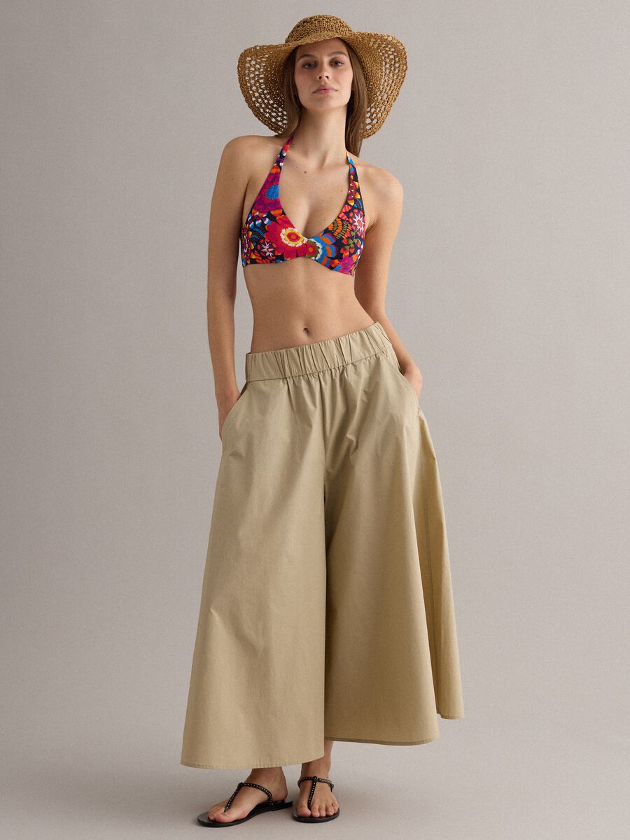 Top bikini multicolor in tessuto elasticizzato a triangolo_1