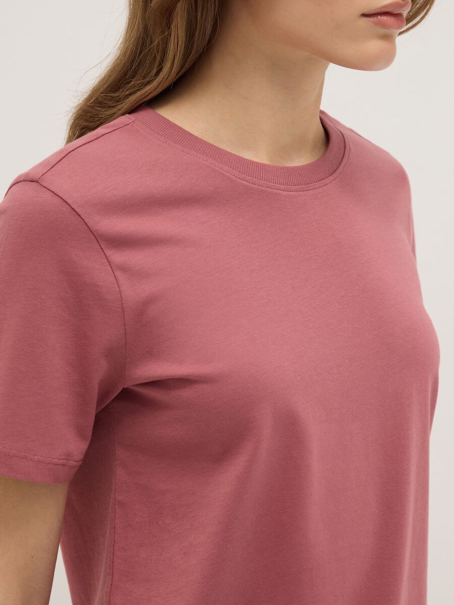 Pink pure cotton regular fit T-shirt_3