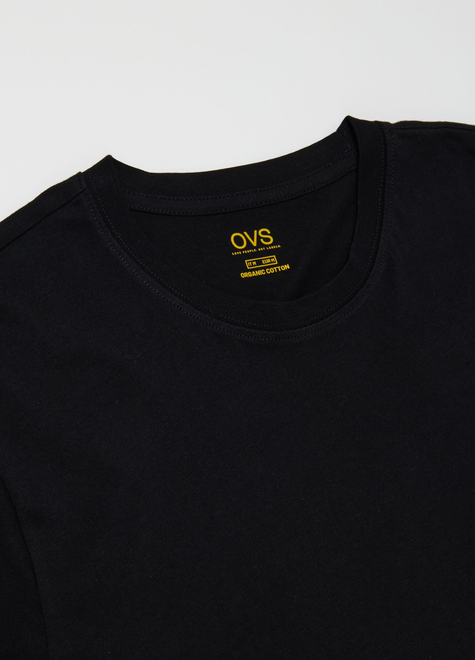 Men's black pure cotton t-shirt