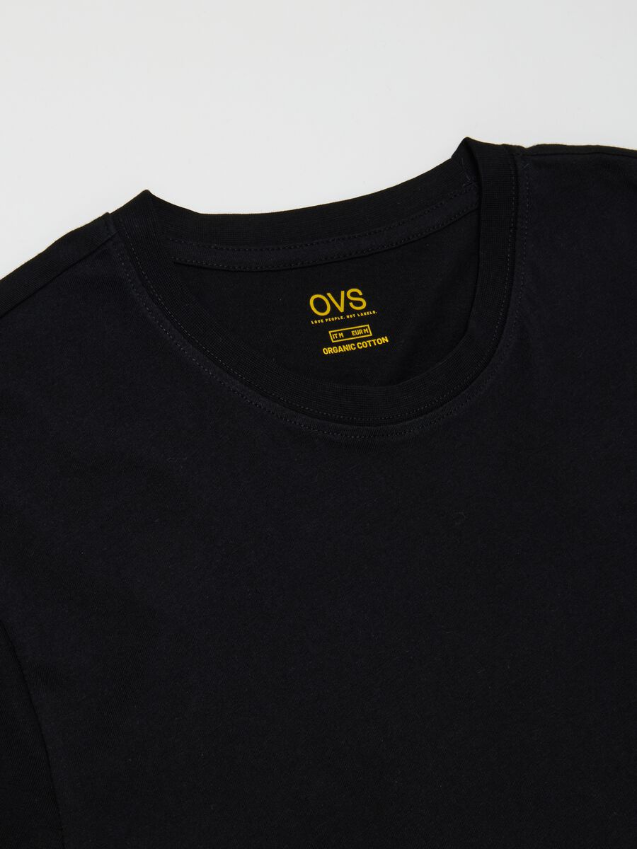 T-shirt da uomo in puro cotone nero_5
