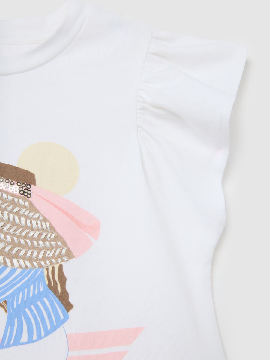 Girls' White Stretch Cotton T-Shirt_3
