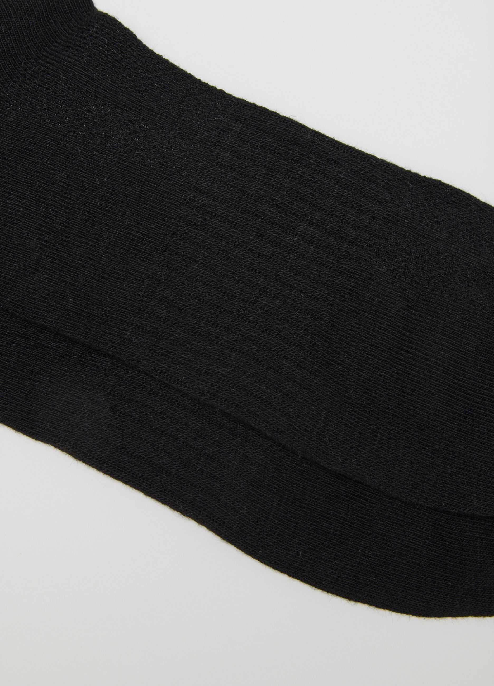 Black elastic blend sock tripack set