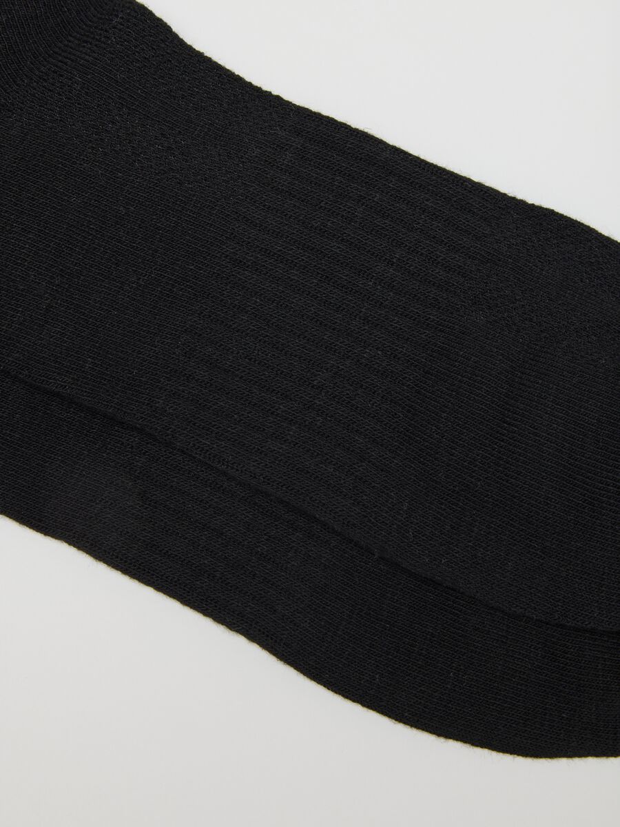 Black elastic blend sock tripack set_1