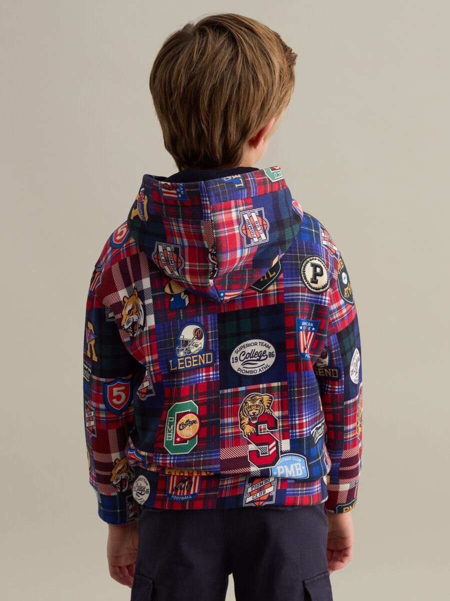Sweatshirt with check pattern and hood_1
