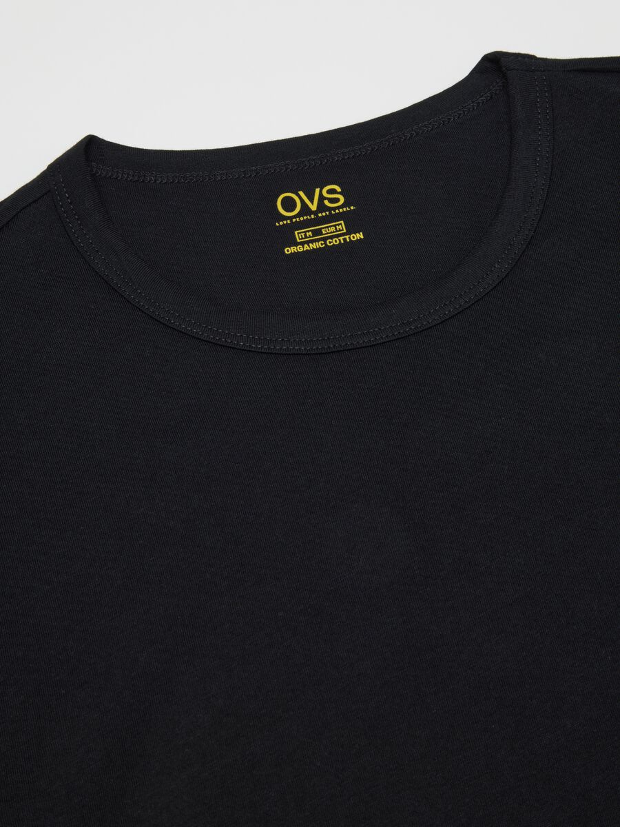 Bipack di t-shirt da uomo in puro cotone nere regular fit_5