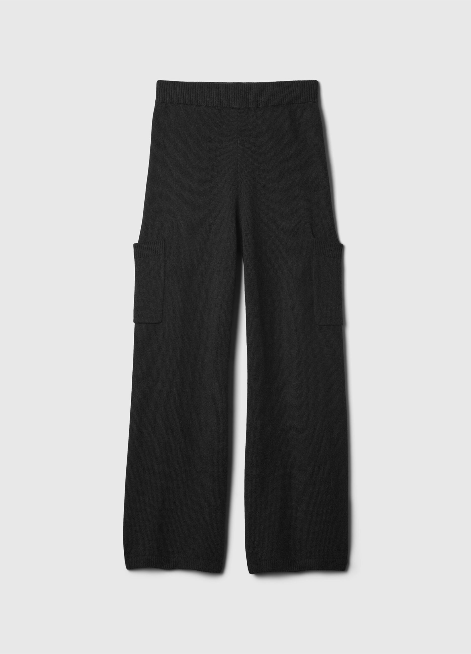 Wide-leg knit trousers