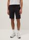Black regular-fit stretch jogger Bermuda shorts_2