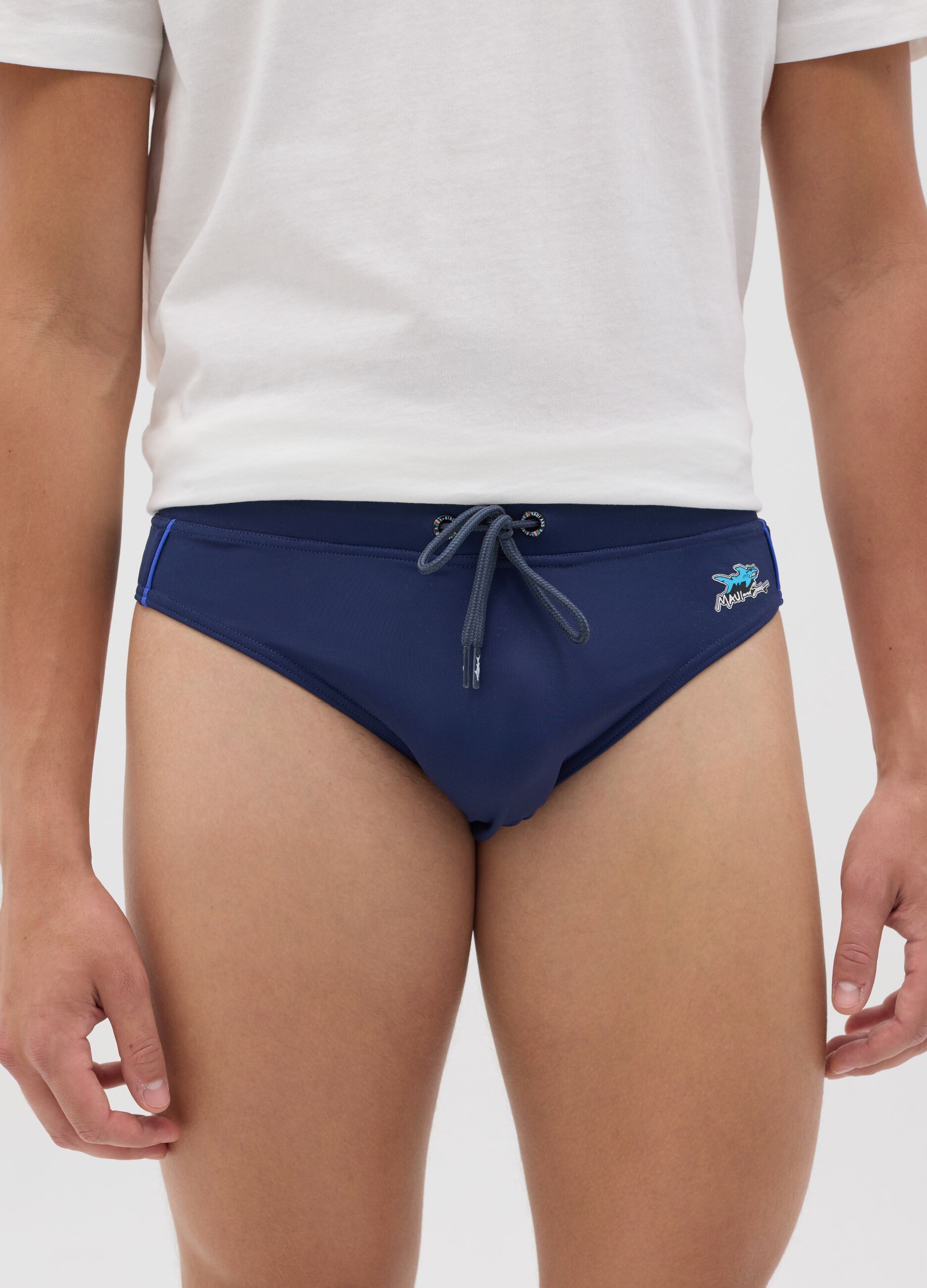 Slip mare da uomo in tessuto elasticizzato blu
