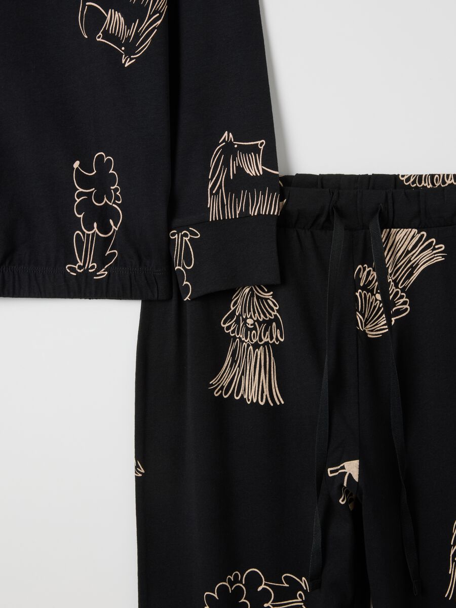 Black pure cotton regular fit pyjamas_1