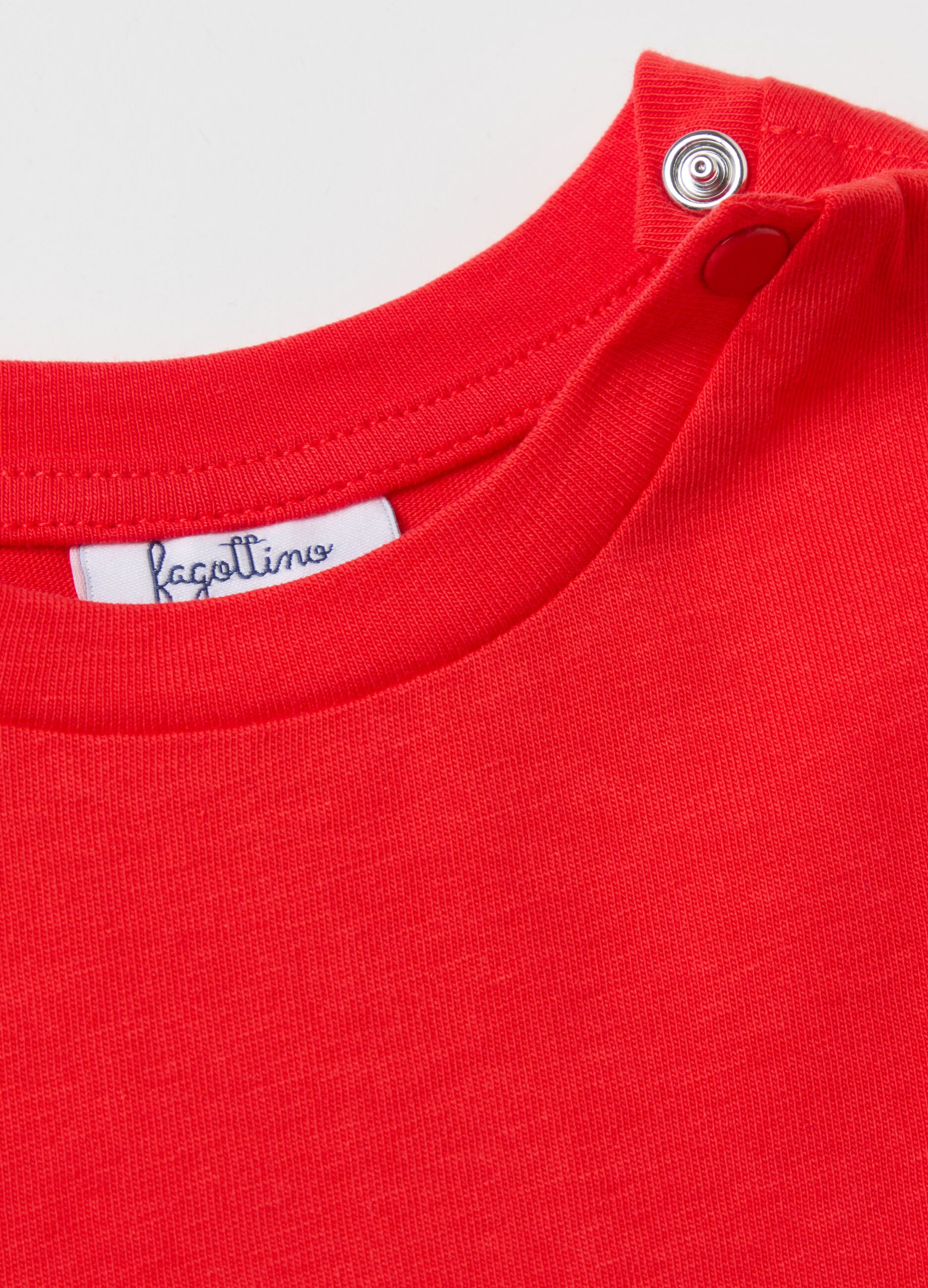 Cotton T-shirt with print and long sleeves