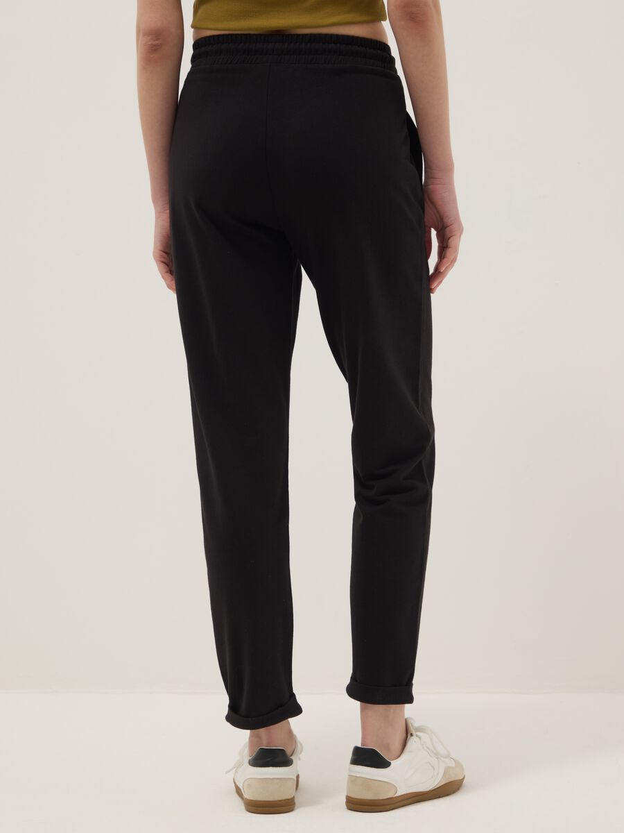Black pure cotton joggers, regular fit_3