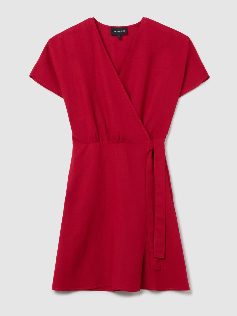 Short red wraparound dress_4